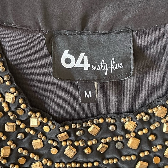 64 Sixty-Five Beaded Neckline Sleeveless A-line Dress Size M - Picture 4 of 8